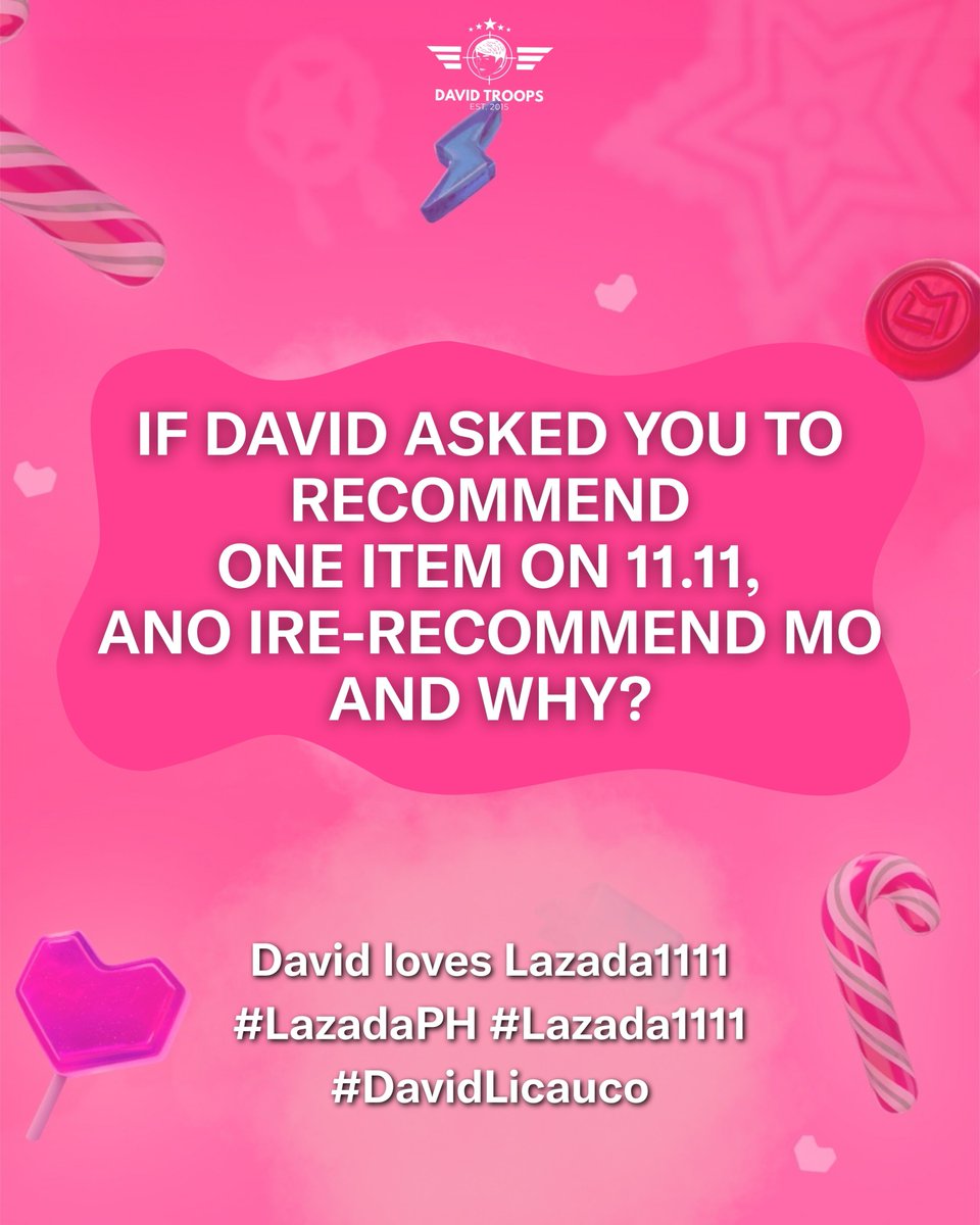 What's your 11.11 recommendation for David and why?

Comment or quote using our official tags.

David loves Lazada1111
#LazadaPH #Lazada1111
#DavidLicauco | David Licauco
<a href="/davidlicauco/">David Licauco</a> <a href="/LazadaPH/">Lazada Philippines</a>