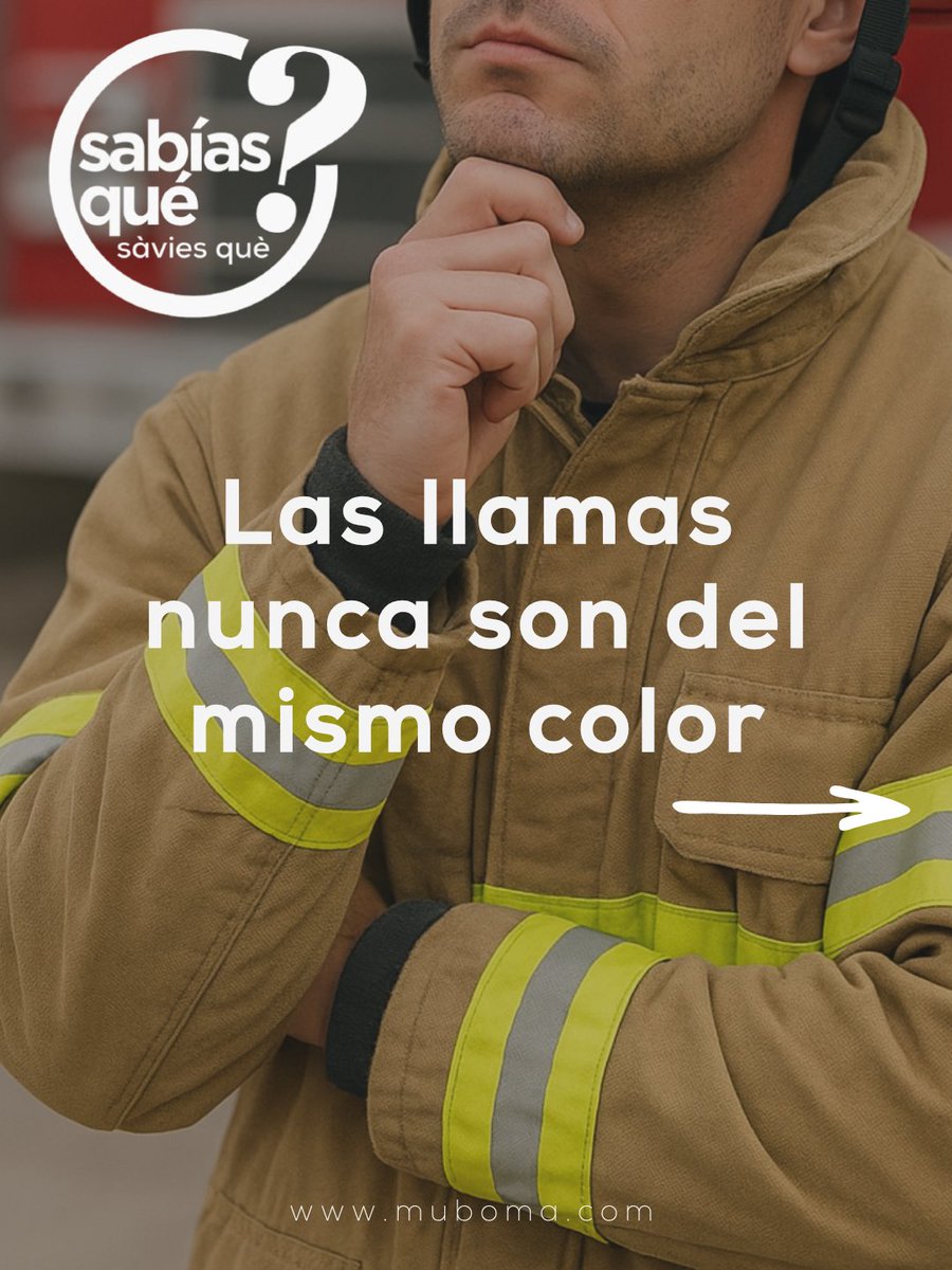 MUBOMA's tweet photo. 🔥 No todos los fuegos son iguales… ¡ni del mismo color!
El color de las llamas puede contarnos mucho sobre el tipo de fuego y los materiales que se están quemando. 🔥💡
👩‍🚒Descubre más curiosidades sobre el fuego y la labor de los bomberos en el MuBoma. 👩‍🚒 https://t.co/dDoApC0kOS