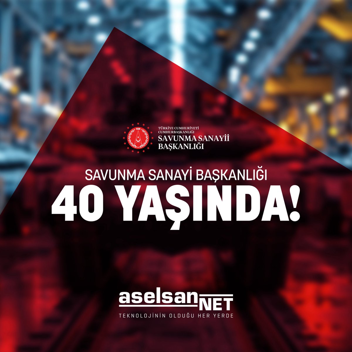 AselsanNET_TR's tweet image. Aselsannet olarak, Cumhurbaşkanlığı Savunma Sanayii Başkanlığımızın 40. kuruluş yıl dönümünü gururla kutluyoruz.🇹🇷

Savunma sanayimizin yerli, milli ve bağımsız yapısının güçlenmesinde öncülük eden SSB’nin vizyonu; ülkemizin güvenliğine ve geleceğine yön vermektedir.

Bu…