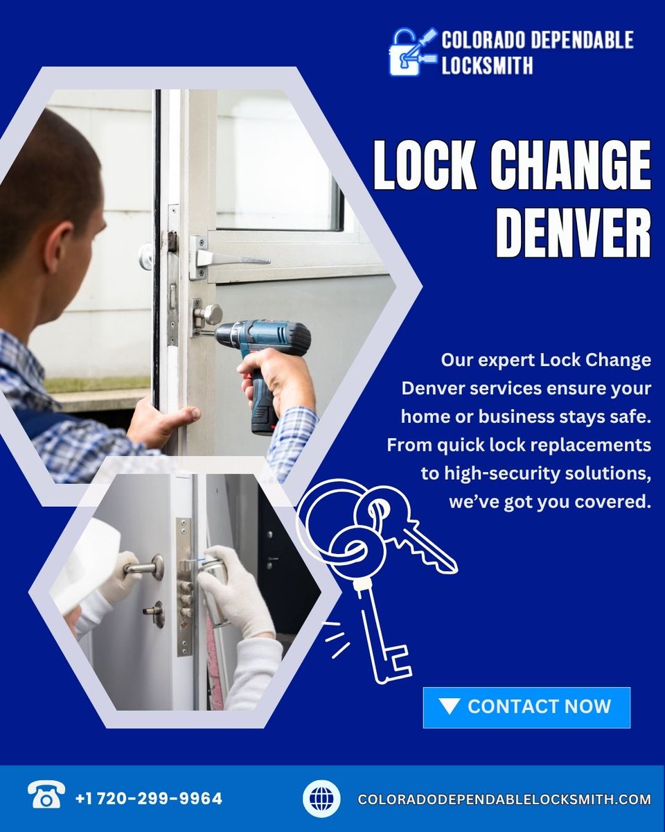 CD_locksmith's tweet image. Upgrade your security with Colorado Dependable Locksmith! Our expert Lock Change Denver services provide quick replacements and high-security solutions for homes and businesses. Contact coloradodependablelocksmith@gmail.com or 720-299-9964. Visit coloradodependablelocksmith.com/services/key-a… today!