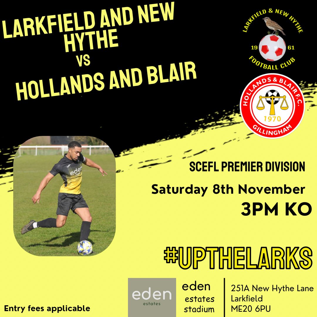 The first team are at HOME tomorrow playing @hollandsandblair as they go for another win to continue their success so far!⚽️ Clubhouse open from 12pm serving hot and cold drinks. @andysfoodfactory  will be serving hot food. COME DOWN TO CHEER ON THE BOYS💛🖤