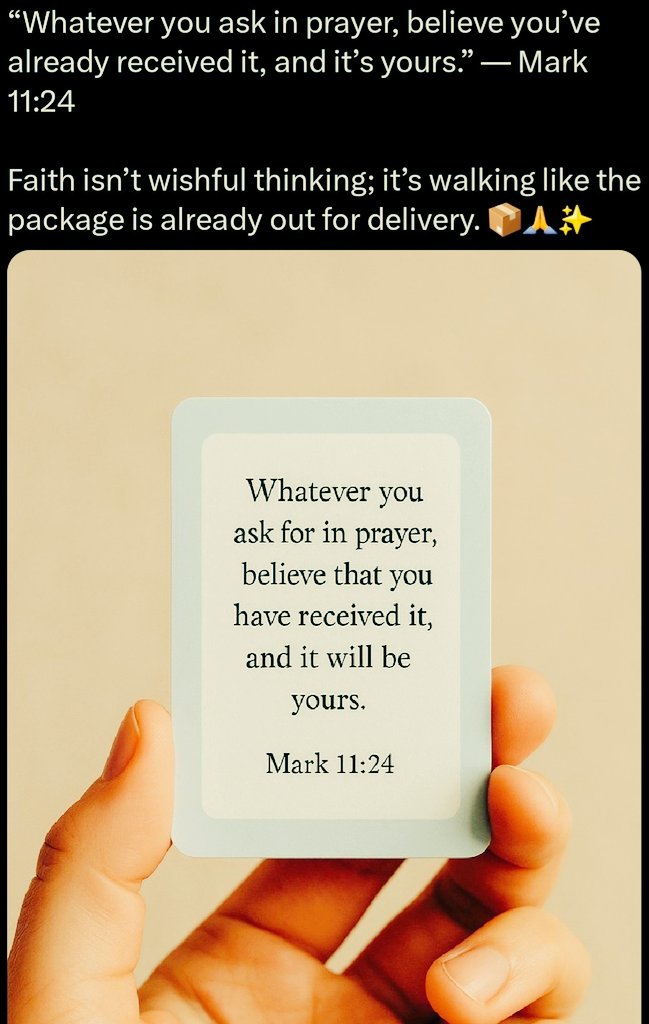 A Godly-Afternoon to you all.
#NowDEVOTION-#MARK-11:24
Powered by;- #TLMC-onLine✝Ministry.