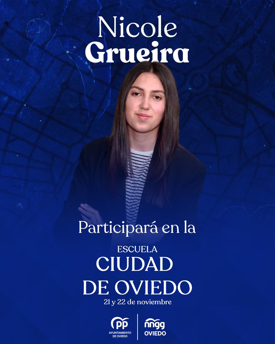 💙 ¡Nicole Grueira participará en la Escuela Nuevas Generaciones Ciudad de Oviedo!

👉 Inscríbete usando el siguiente enlace: forms.gle/z95JYfhY4nx5GC…