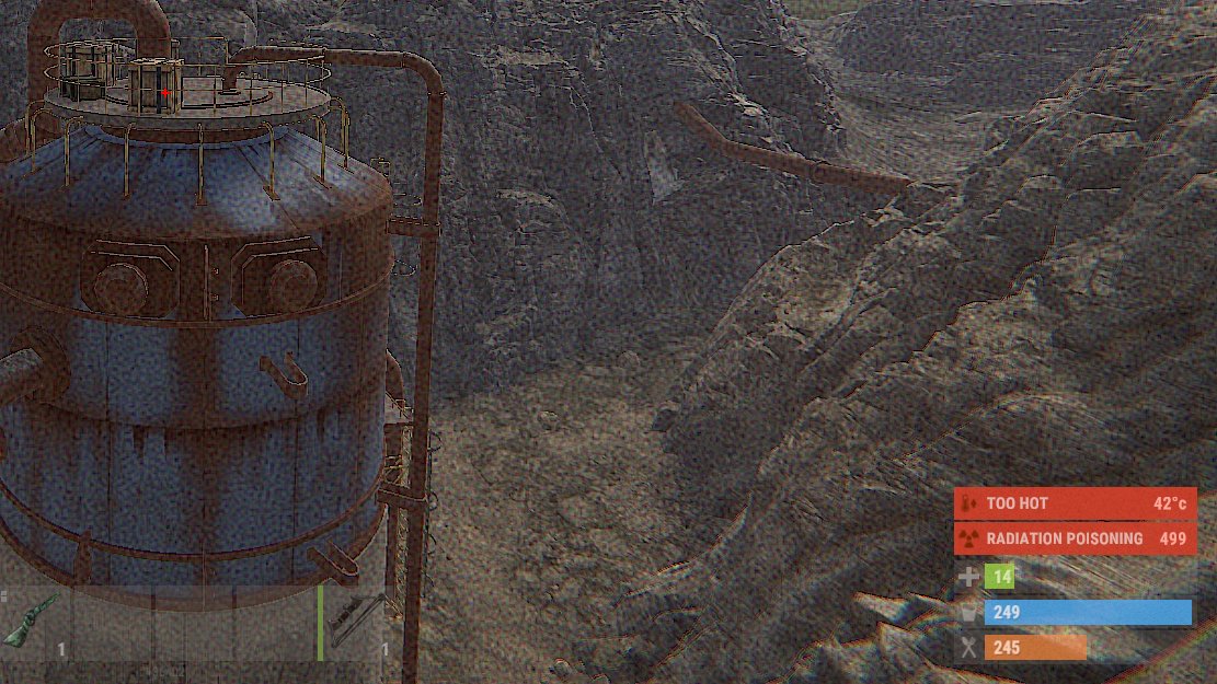 CCRust_'s tweet image. Just trying to loot the top of a tier 1 monument (500 rads) 🤣🤣🤣🤣🤣