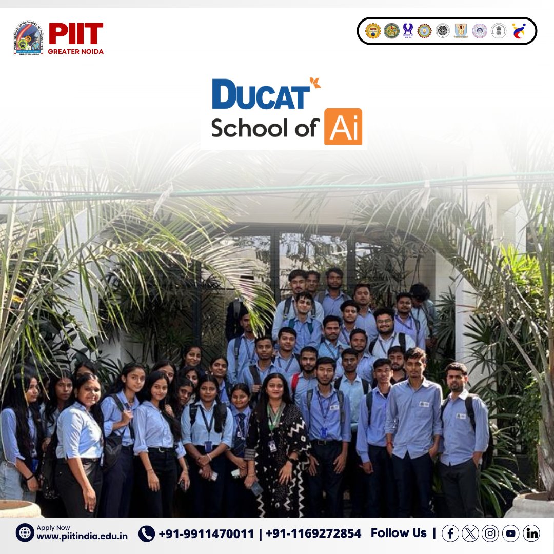 PIITgrNoida's tweet image. ✨ Industrial Visit to Ducat, Noida | Organized by Department of Computer Science, PIIT Greater Noida

#PIITGreaterNoida #CSDepartment #IndustrialVisit #DucatNoida #ComputerScience #TechLearning #SkillDevelopment #IndustryExposure #CodingLife #Innovation #FutureTechLeaders