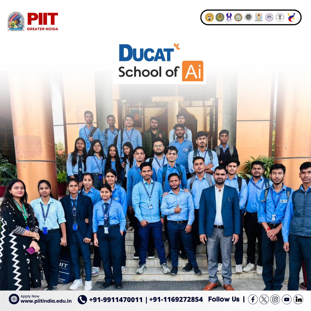 PIITgrNoida's tweet image. ✨ Industrial Visit to Ducat, Noida | Organized by Department of Computer Science, PIIT Greater Noida

#PIITGreaterNoida #CSDepartment #IndustrialVisit #DucatNoida #ComputerScience #TechLearning #SkillDevelopment #IndustryExposure #CodingLife #Innovation #FutureTechLeaders