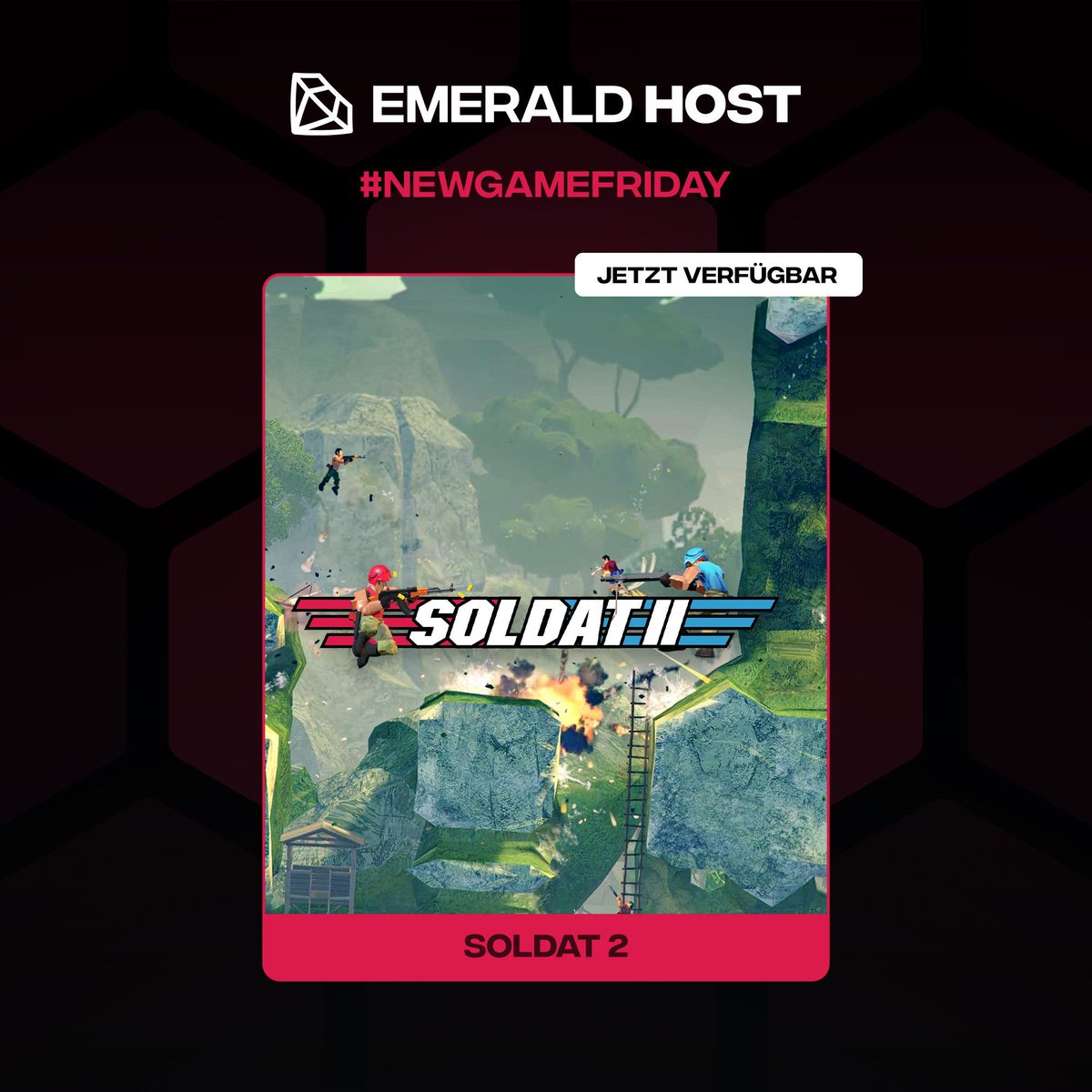 💥 #NEWGAMEFRIDAY - Soldat 2 ist da! 💥

Bist Du bereit, in die Welt von Soldat 2 einzutauchen? Kämpfe in intensiven 2D-Shootouts, erlebe actiongeladene Gefechte und setze Dein taktisches Geschick in diesem klassischen Shooter ein. Verfechte spannende Mehrspieler-Schlachten und