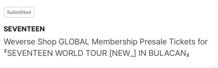 swift_tix's tweet image. WTS / SELLING 
⟡ seventeen world tour new_ in asia ⟡

PH 🇵🇭 CARAT/WV CODE 
P500 each

# wts lfb card svt bulacan philippines tickets