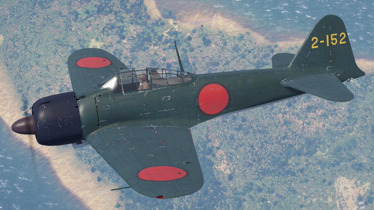 zero2152c's tweet image. 本日投稿した零戦二二型のユーザースキン
live.warthunder.com/post/1155882/e…
「2-152」　1943年・1945年
#WarThunder #WarThunder_JP