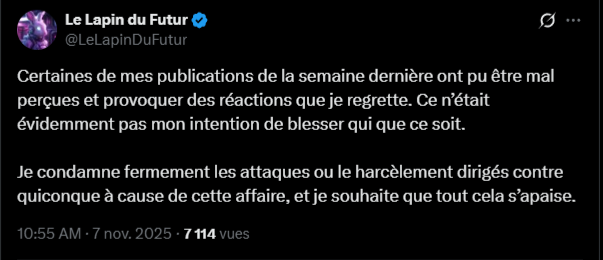AsherahColl's tweet photo. Hé bien, on dirait que ça claque un peu des fesses dans le terrier du lapin blanc. 
Aurait-on finalement consulté un avocat qui a dit "vous êtes dans la merde" ? 
C'est trop tard. Et c'est hypocrite. 
La honte doit changer de camp. https://t.co/NIo4gOZ2FD