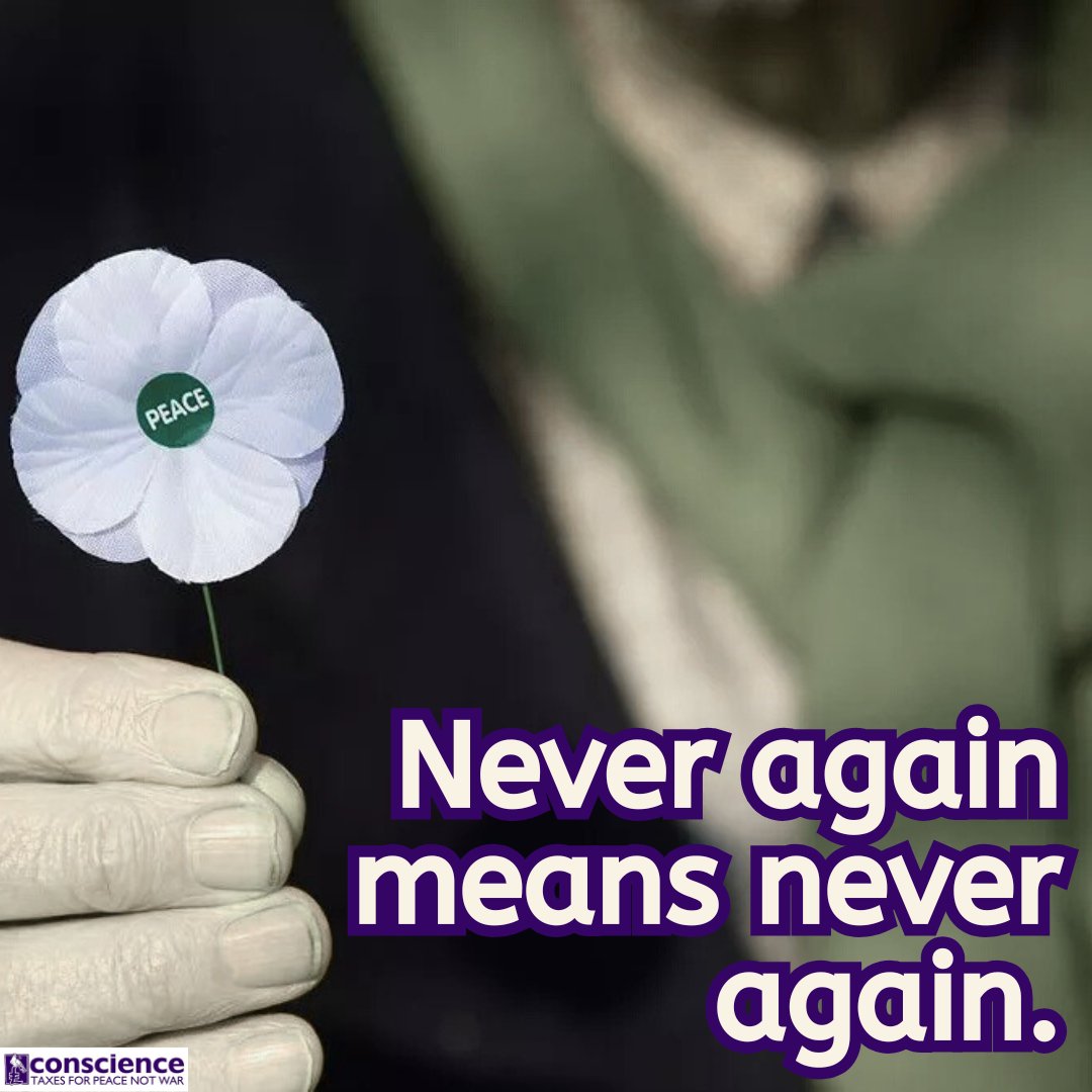 taxesforpeace's tweet image. Never again means never again.

The white poppy asks us to remember the cost of conflict, and to work for peace, not prepare for more war.

#RemembranceDay #WhitePoppy