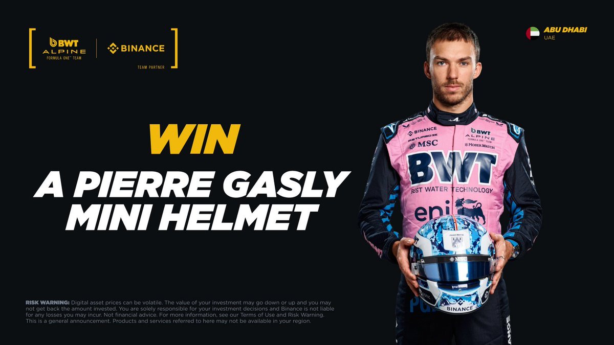 BinanceArabic's tweet image. Celebrate Race Week with the MINI-HELMET CHALLENGE!

If you could design your dream F1 circuit, where would it be and why?

Share your idea for a chance to win 1 of 5 official Pierre Gasly mini-helmets!

1️⃣ Follow @BinanceMena
2️⃣ Comment your dream F1 circuit idea
3️⃣ Tag a friend…