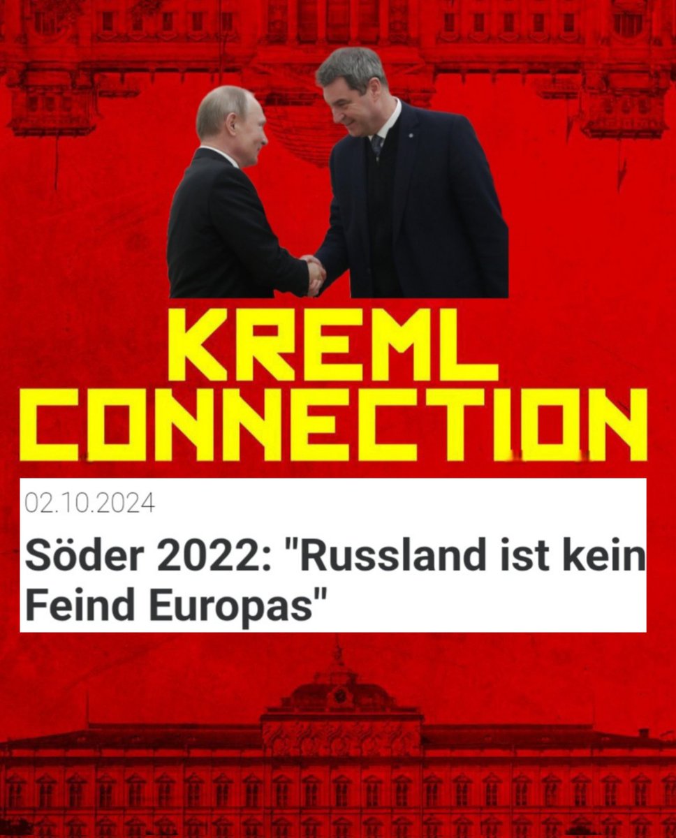 Wenn die AfD das Sprachrohr von Putin sein soll, ist dann die CSU sein verlängerter rechter Arm?
#AfD #CSU #Putin #Söder