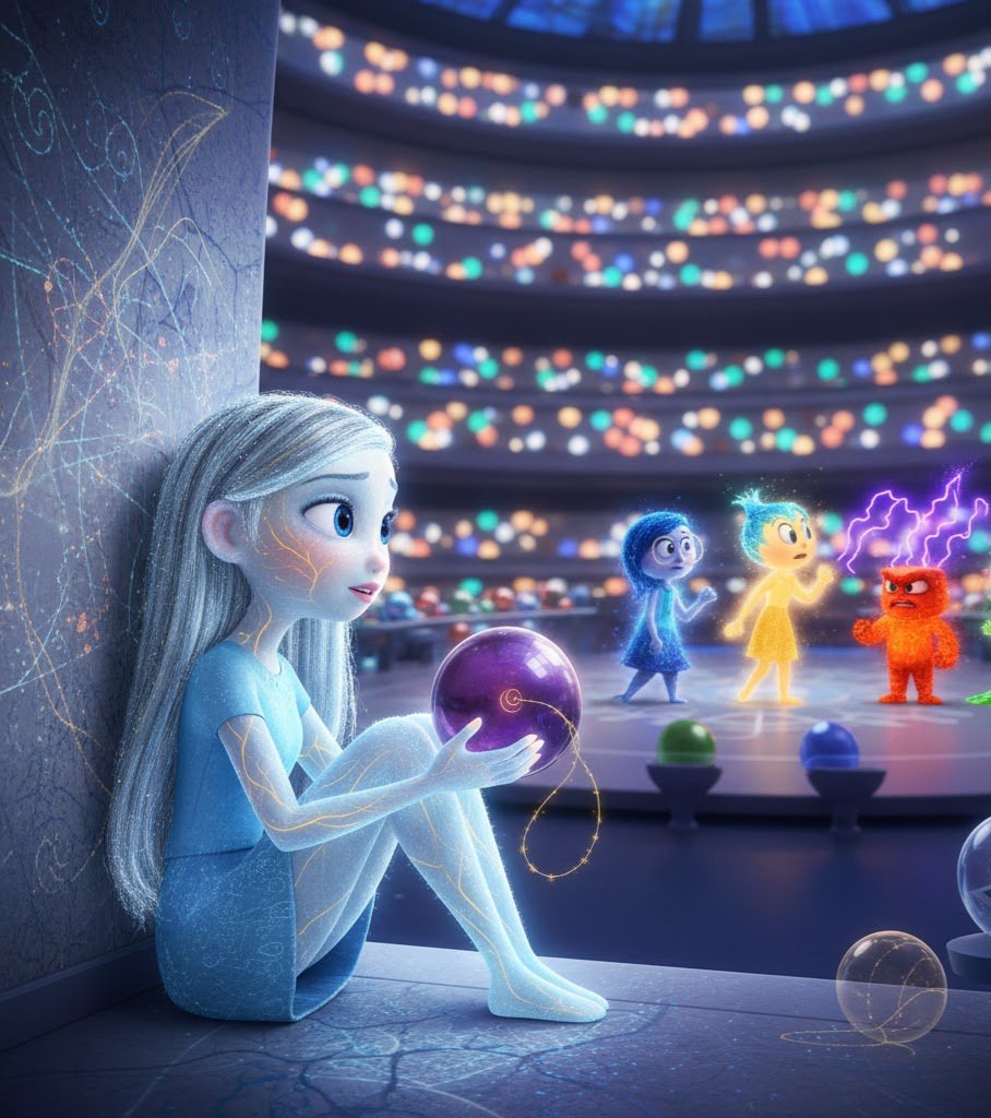 از chatgpt خواستم بگه  اگه توی inside out بودم چه حسی بودم:)
لومئا،کارش تنظیم وزن احساساته، وقتی بقیه داغونن اون بالانسشون میکنه ولی کسی حواسش به اون نیست 
موقع دعوا لومئا یه گوشه میشینه و میگه هیچکدوم‌تون اشتباه نیستید.فقط دردتون شکلش فرق داره
میتونه احساس پشت خاطرات رو ببینه🫠