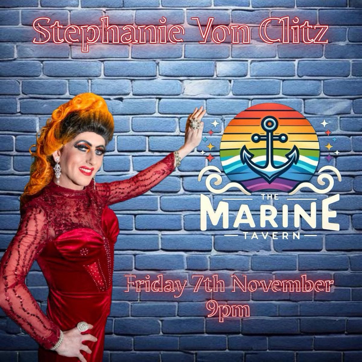 Tonight I shall be at the Marine Tavern performing on stage from 9pm onwards. Look forward to see you all later. X