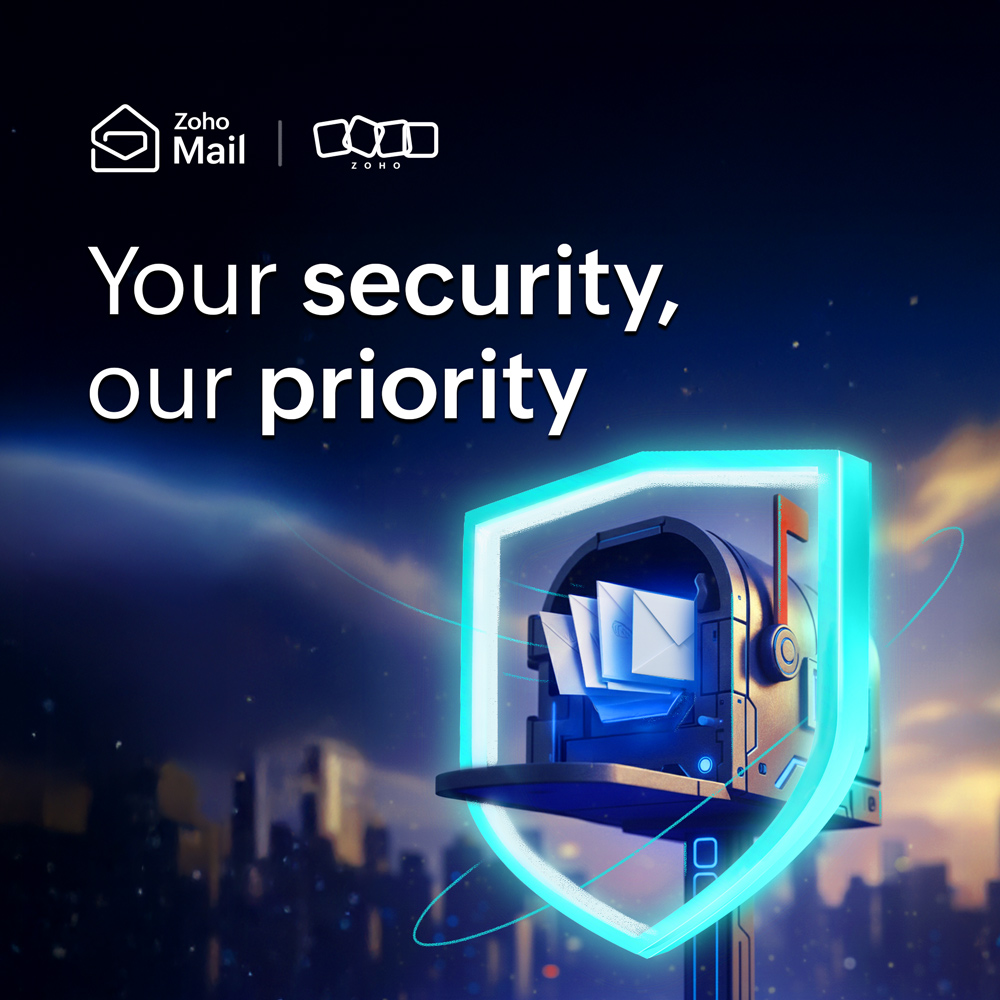 ZohoMail's tweet image. Serious about email security? So is Zoho Mail! ✉️

Zoho Mail shields you from spoofing, phishing, business email compromise attacks, and more with advanced threat protection. 🛡️

Learn more here 👉🏻 zoho.to/data-protection