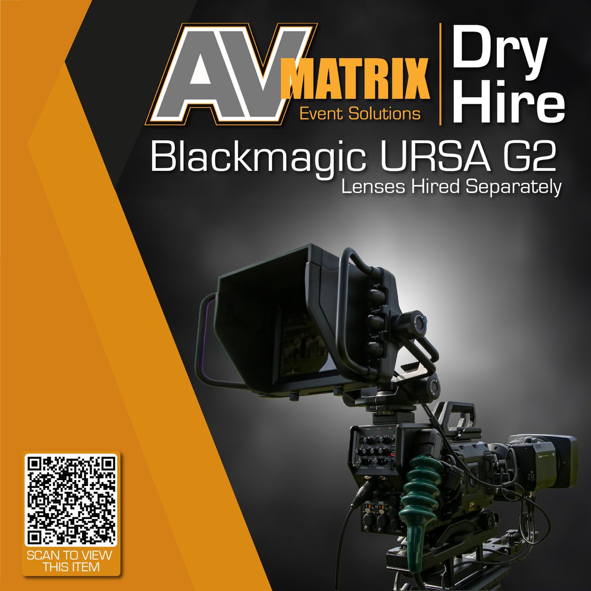 AVMatrix1's tweet image. 🎥 VIDEO: Explore our #DryHire catalogue on website for all your #video equipment and accessories like this Blackmagic URSA Broadcast G2 Camera. See spec and rates: bit.ly/4om1P9s

📞 Place your hire order - 01937 844 320

*Lenses Hired Separately*

 #AVequipmenthire