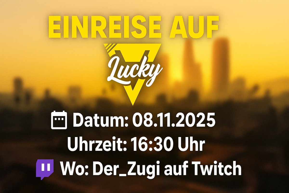 der_zugi's tweet photo. Einreise von Bernd Casey auf LuckyV :=) <3 freue mich auf euch auf Twitch! Gerne Teilen den Beitrag!  

#LuckyV @LuckyVde #twitch #twitchstreamer #GTARP https://t.co/GpeTgpH1H3