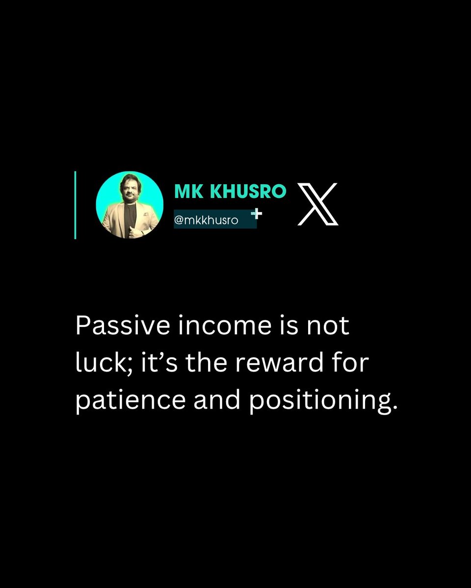 Khusromk's tweet image. Is your income active or passive?

Active income is trading time for money. Passive income is building assets that make money for you.

What's one step you're taking to create more passive income streams?

#ActiveIncome #PassiveIncome #FinancialIndependence