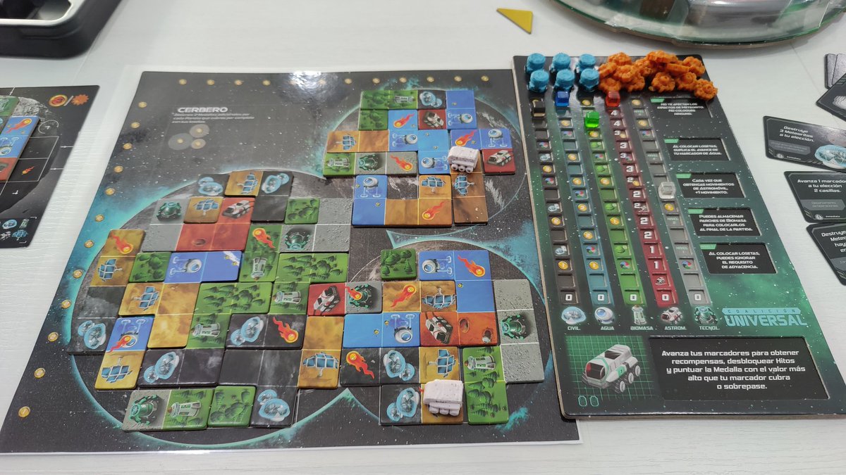 Probando algun modulo de la expansion. Me entretiene un monton. Solitario multijugador eso si. Y ocupa mucha balda q la caja es grande. No lo tendria en la cole pero lo juego encantado... 👍