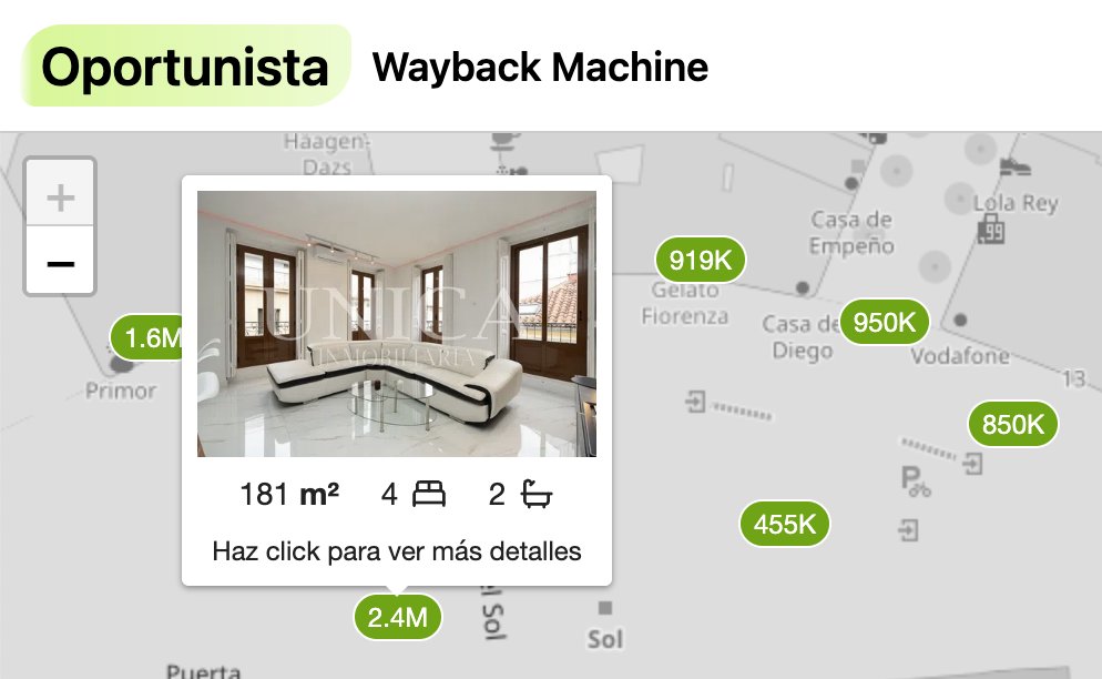 Más detalles en la previsualización de anuncios. Precio, tamaño, habitaciones y baños. La Wayback Machine de Oportunista 👉🏻 oportunista.net/wayback-machin… #buildinpublic