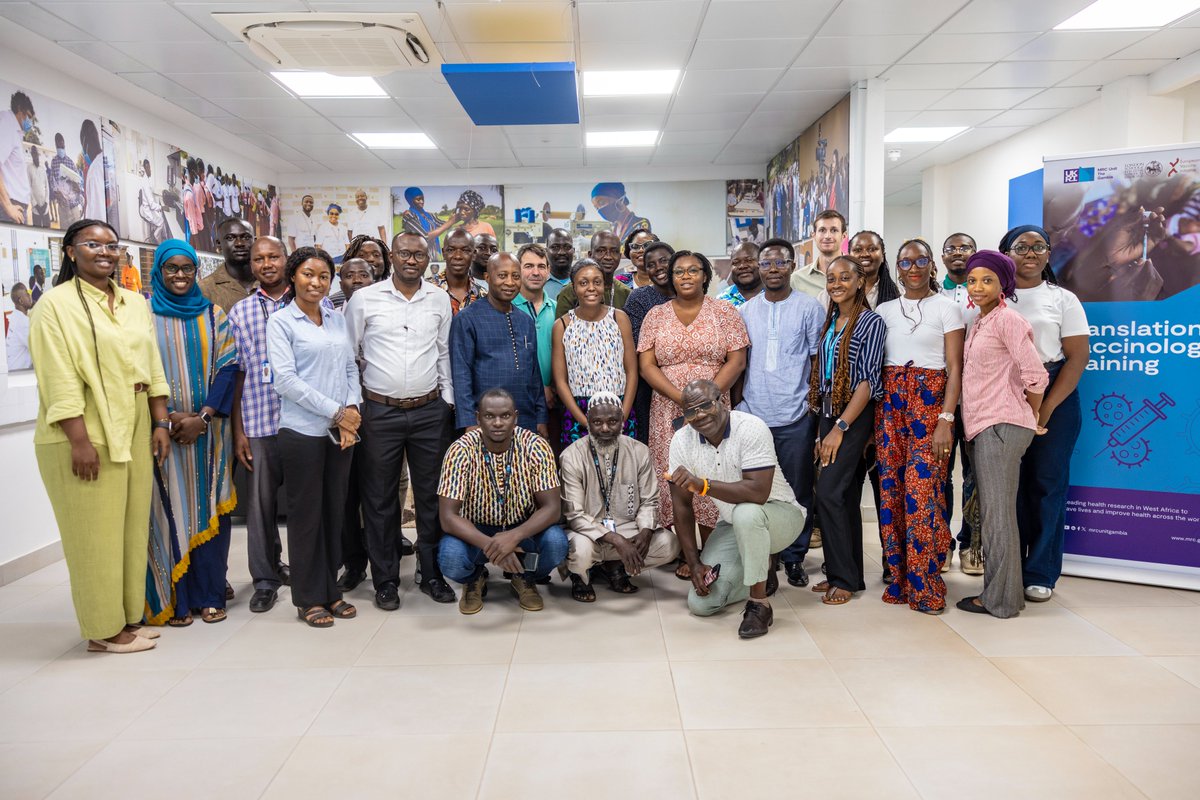 mrcunitgambia's tweet photo. A 2⃣-day Translational #Vaccinology training concludes at MRCG with participants from 🇬🇲 &amp; 🇸🇱.  

Organised 🤝with @EuropeVaccine &amp; funded by @EDCTP, the training seeks to bridge the gap between research #VaccineDevelopment, manufacturing, testing &amp; application.

#MMVC https://t.co/LHQPvG439K