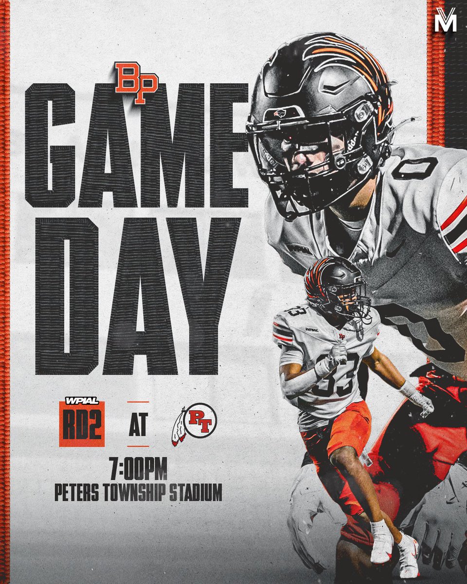 🚨Round 2 - Quarterfinals 

Bethel Park Black Hawks  vs. Peters Twp Indians 

🏟 Confluence Financial Partners Stadium 
264 E. McMurray Road
McMurray, PA 15317
📆 Friday November 7, 2025
⏰ 7:00PM
🎟️ At the Gate 
☁️ 56°
