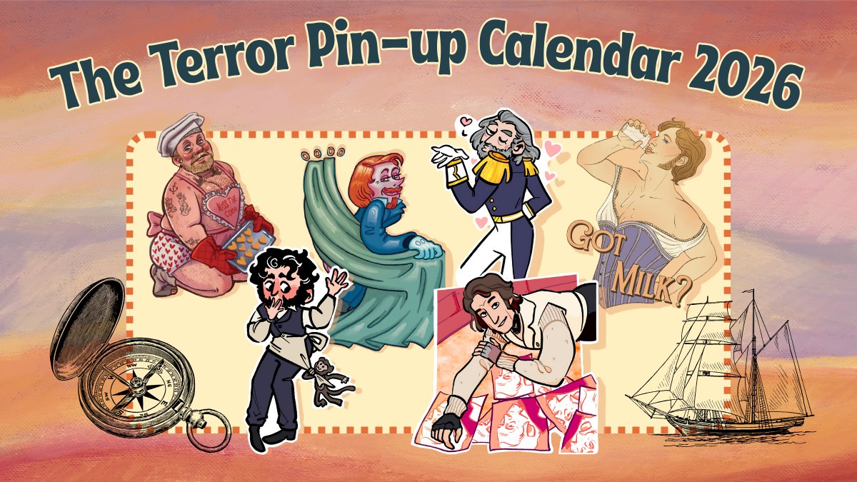 Gaze upon the STUNNING sticker designs we have for this year! 🔥✨💖 Drawn by <a href="/bironicus/">io</a>, <a href="/MrBoatman1845/">hms terror</a>, horriblesupper, &amp; schestokryl!

Don't forget to grab your copy of the calendar to get them all (and MORE goodies!) theterrorpinup.bigcartel.com/product/calend… #TheTerror
