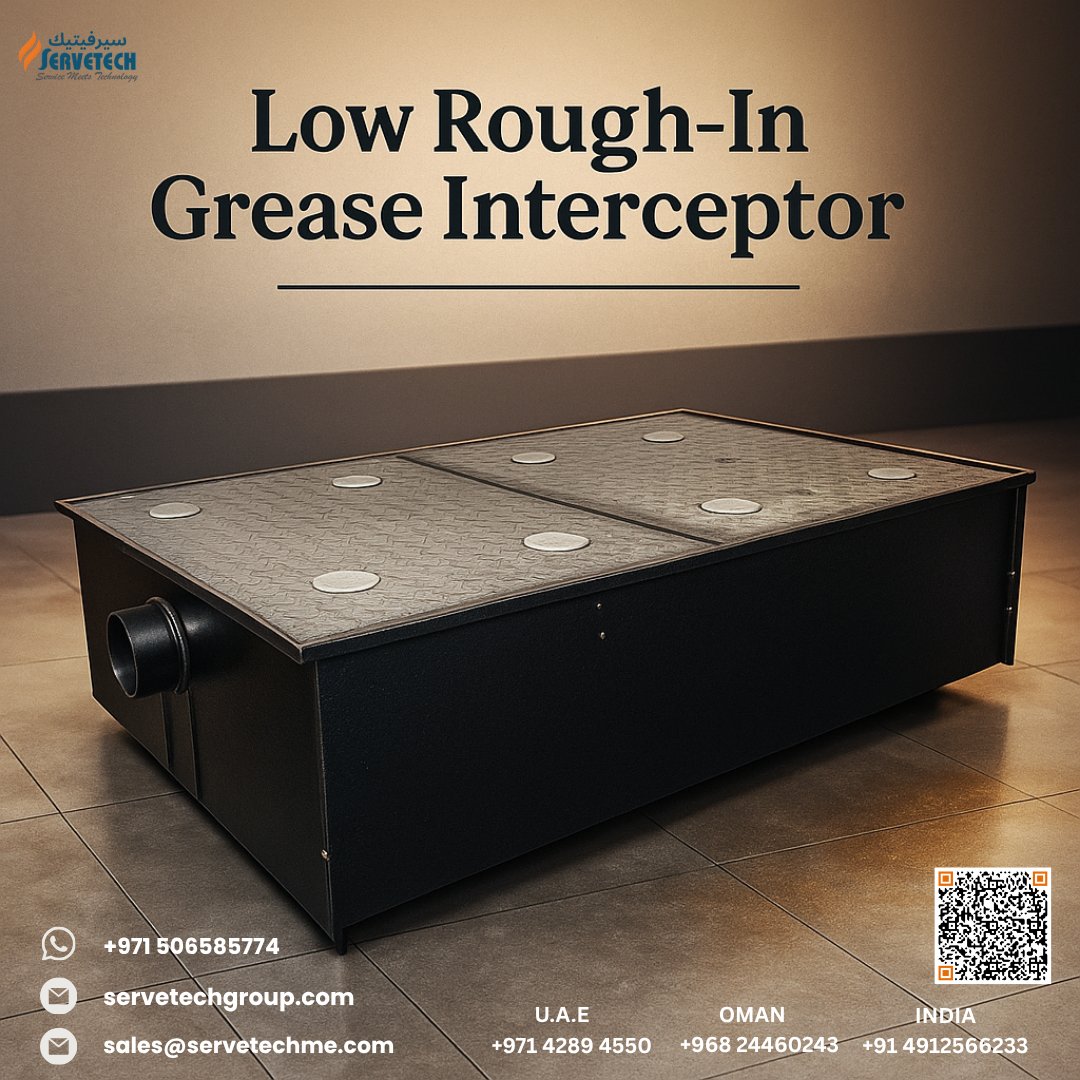 Servetech_'s tweet image. 🍽️♻️ Low Rough-In Grease Interceptor — Economy Fit, Commercial Strength
Low-profile, acid-resistant epoxy, removable baffle, vented flow control &amp;amp; non-skid lid — fast cleanouts, code-ready performance for busy kitchens.
#GreaseInterceptor #FOGManagement #Servetech