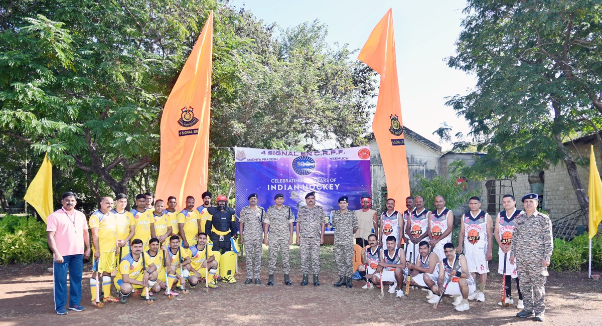 4_crpf's tweet photo. 4 Signal Bn. CRPF Neemuch, Celebrated 100 Years of INDIAN HOCKEY https://t.co/qEiJbGUG64