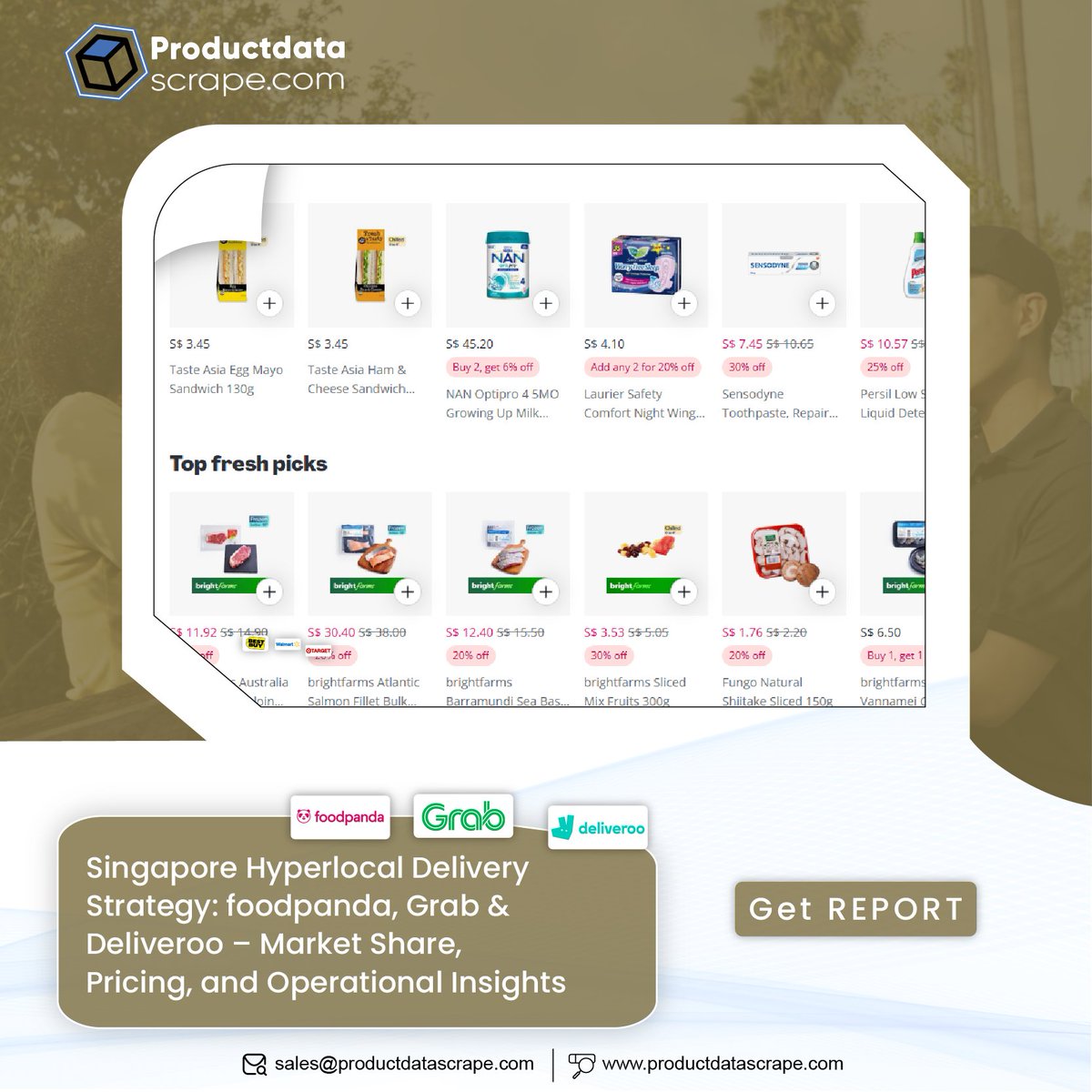 ProductScrape's tweet image. 🚴‍♂️🇸🇬 #Singapore’s #HyperlocalDelivery Race!
#Foodpanda 🟣 vs #Grab 🟢 vs #Deliveroo 🟠 — who’s winning on pricing, promos &amp;amp; delivery speed? ⚡

🔗 productdatascrape.com/singapore-hype…

#QCommerce #EcommerceData #SmartRetail #UrbanLogistics #DeliveryStrategy #ConsumerInsights #RetailInnovation