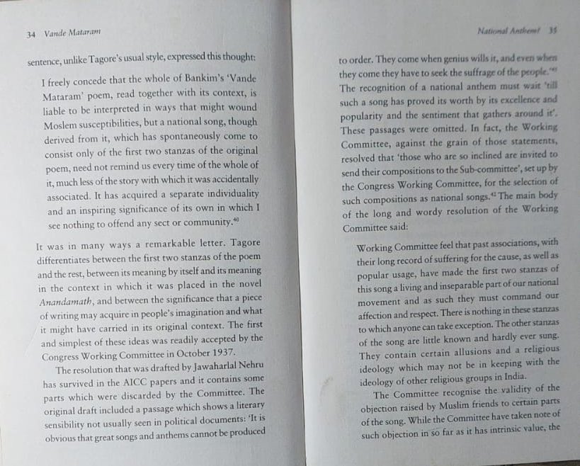 Jairam_Ramesh's tweet image. These extracts from Sabyasachi Bhattacharya&apos;s definitive biography of Vande Mataram give the background to the Congress Working Committee (CWC) resolution of Oct 29, 1937 which adopted Vande Mataram. Three days before the meeting, on October 26, 1937, Tagore wrote to Nehru on…