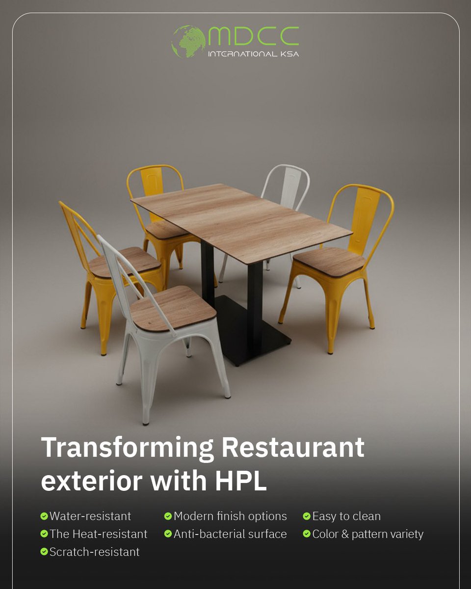 Mdccinter's tweet image. Transforming restaurant exterior with HPL...
#mdcc #hpl #furniture #woodworking #lebanon #wooddesign #woodsolutions #ksa #uae