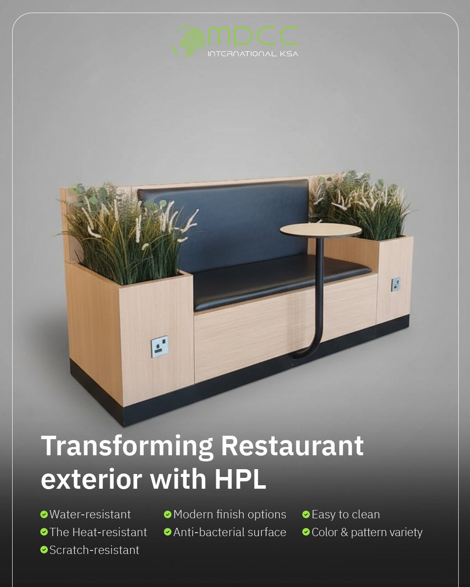 Mdccinter's tweet image. Transforming restaurant exterior with HPL...
#mdcc #hpl #furniture #woodworking #lebanon #wooddesign #woodsolutions #ksa #uae