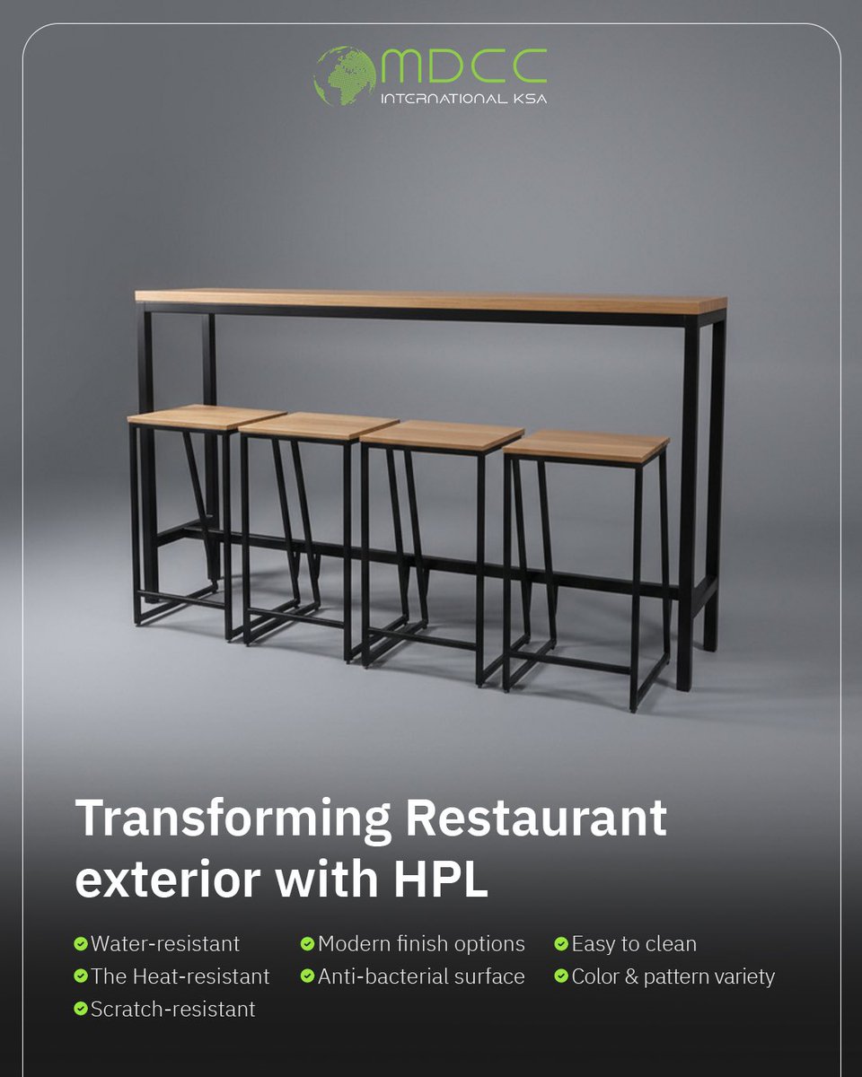 Mdccinter's tweet image. Transforming restaurant exterior with HPL...
#mdcc #hpl #furniture #woodworking #lebanon #wooddesign #woodsolutions #ksa #uae