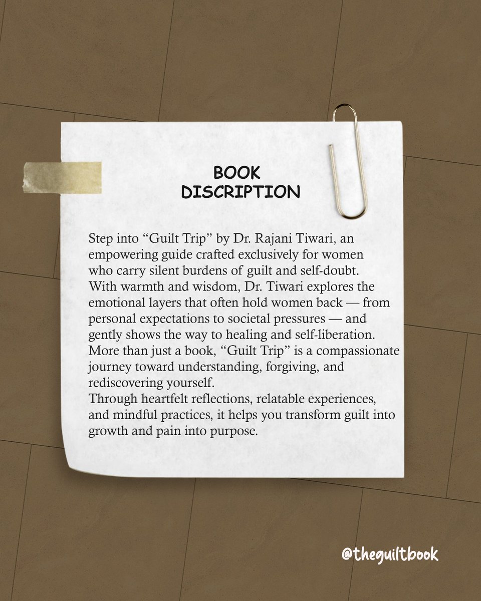 Every woman carries stories—of strength, love, doubt, and often, guilt.
Guilt Trip: The Weight of Being Ladoo was born from my desire to help women untangle those quiet burdens and rediscover their power. 💛

#TheGuiltBook #GuiltTrip #EmotionalWellness #Amazon
