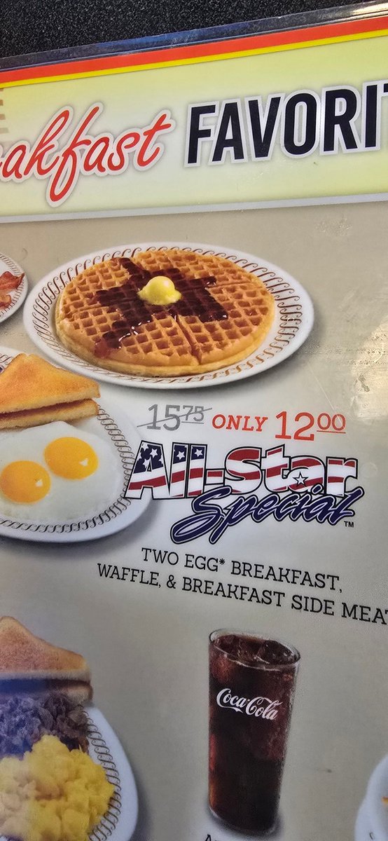 engineereddream's tweet image. 12$ for the waffle house allstar breakfast platter. Inflation at its finest.