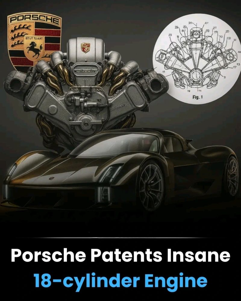 🌟 Porsche just dropped a bombshell: an 18-cylinder W18 engine patent. 🌟

In an era where electrification dominates headlines, Porsche is boldly declaring: the soul of mechanical engineering is alive and roaring.

🔧 The tech breakdown:
Three banks of six cylinders, unified on a