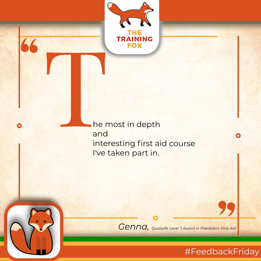 trainingfoxEyHS's tweet image. #FeedbackFriday

1 of the things that we enjoy the most is seeing our learners achieve the aims on our courses, and then reading their thoughts on the #EvaluationForms, here is what Genna thought of a recent #FirstAid course.

#HappyLearner
#FoxPlatinumStandard