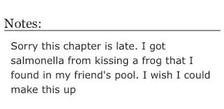 유치장 감금돼서 못 올리는 사람 
집 다 불탔는데 팬픽은 걱정 말라는 사람
자기 아오삼 퇴고해주는 6살 아들 샷아웃하는 사람
개구리한테 뽀뽀했다가 살모넬라 감염된 사람