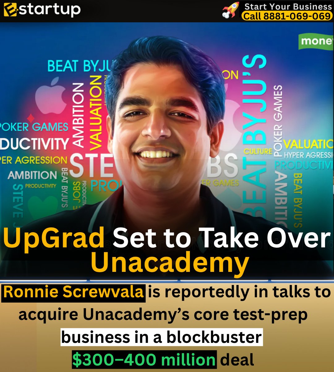 e_STARTUP_India's tweet image. “From $3.4 Billion to $400 Million — the reality check India’s edtech sector needed. UpGrad’s move to acquire Unacademy isn’t just a deal, it’s a lesson: scale is temporary, sustainability is forever.”

#UpGrad #Unacademy #RonnieScrewvala #Edtech #StartupIndia #BusinessNews