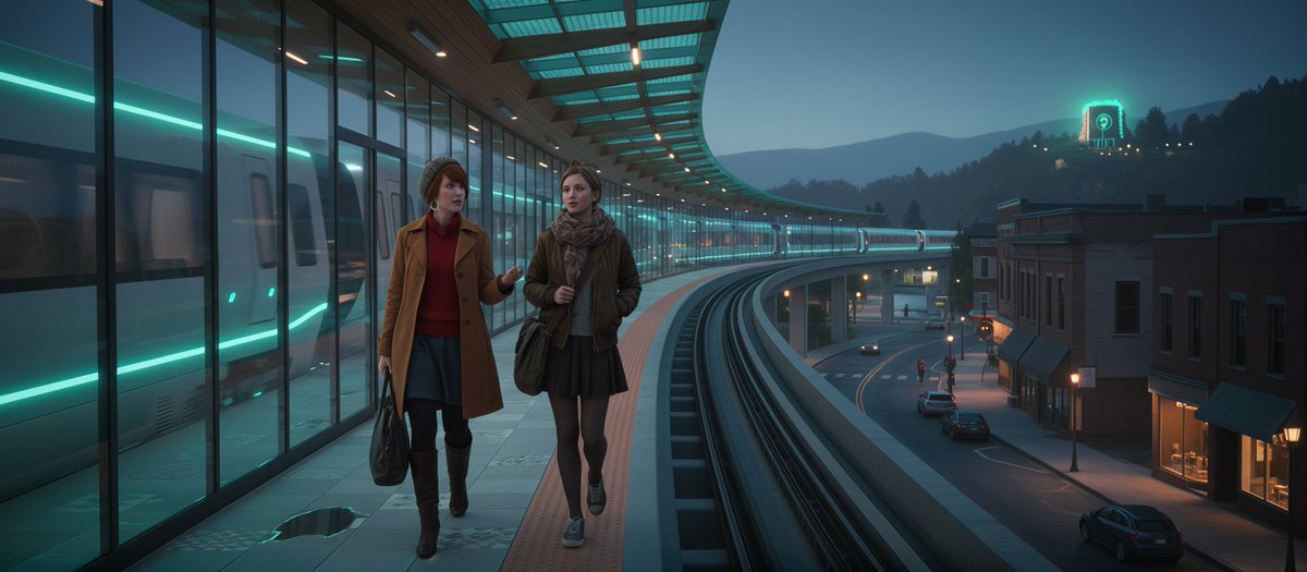 Morning in Marshall, 2058

A mother and daughter wait for the maglev train to ride into Asheville.