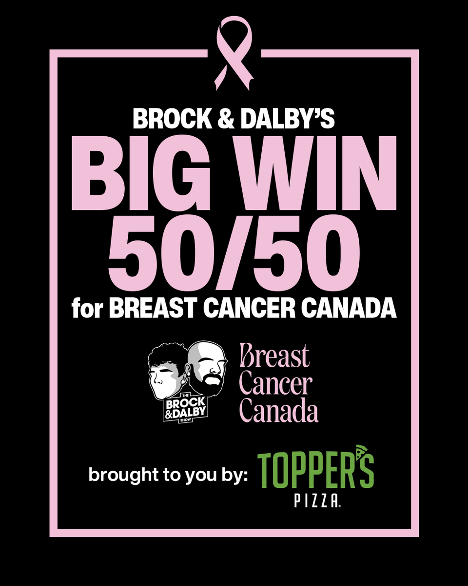 Brock &amp; Dalby Big Win 50/50 for @breastcancercdn jackpot is now OVER $200,000 which means the winner would take home OVER $100,000!

90 MINUTES ARE LEFT BEFORE THE BIG WIN 50/50 DRAW - BUY YOUR TICKETS BEFORE TIME RUNS OUT

TEXT MONEY to 762-555 or visit bcc5050.ca
