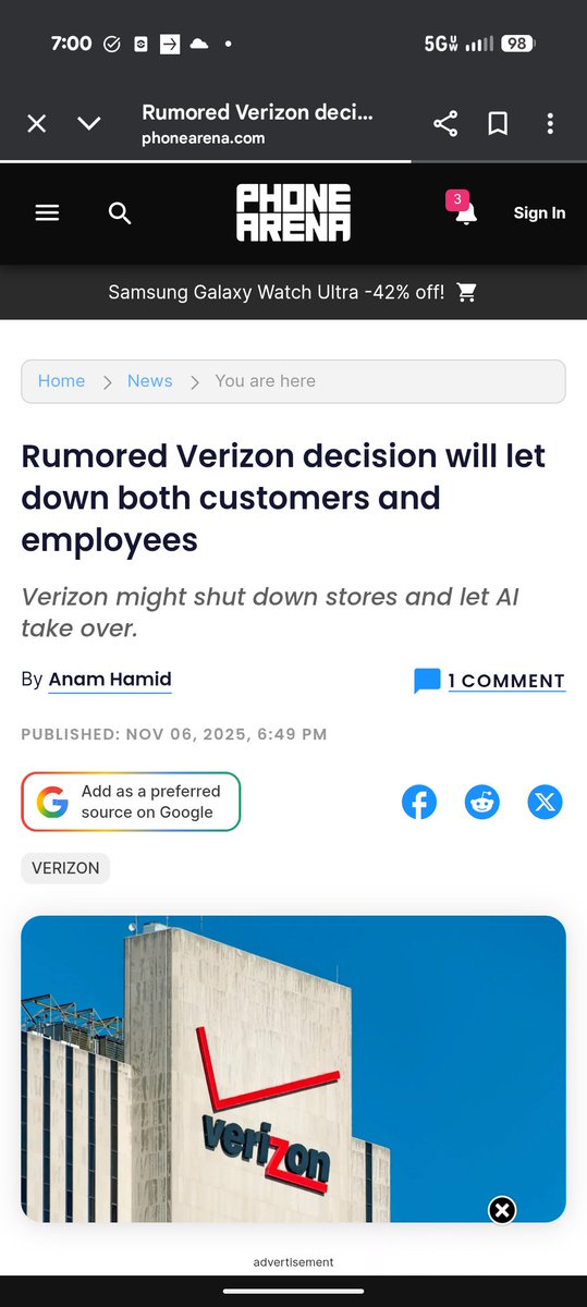 BrokenVelcro's tweet photo. @Verizon if this happens you can bet that I'll be switching carriers! https://t.co/eNA5OeaiQW