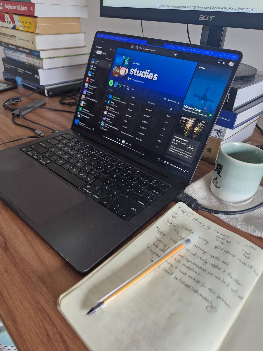 wordsofteekay's tweet image. [ML Grind]
Got a cup of coffee, lofi, and started studying. I had this morning:
&amp;gt; Finding patterns in DNA sequences (motif) for TF-DNA binding
&amp;gt; Starting with CNN and then moving on to transformers  to train the model to make predictions and work on this bio problem
&amp;gt; On the…