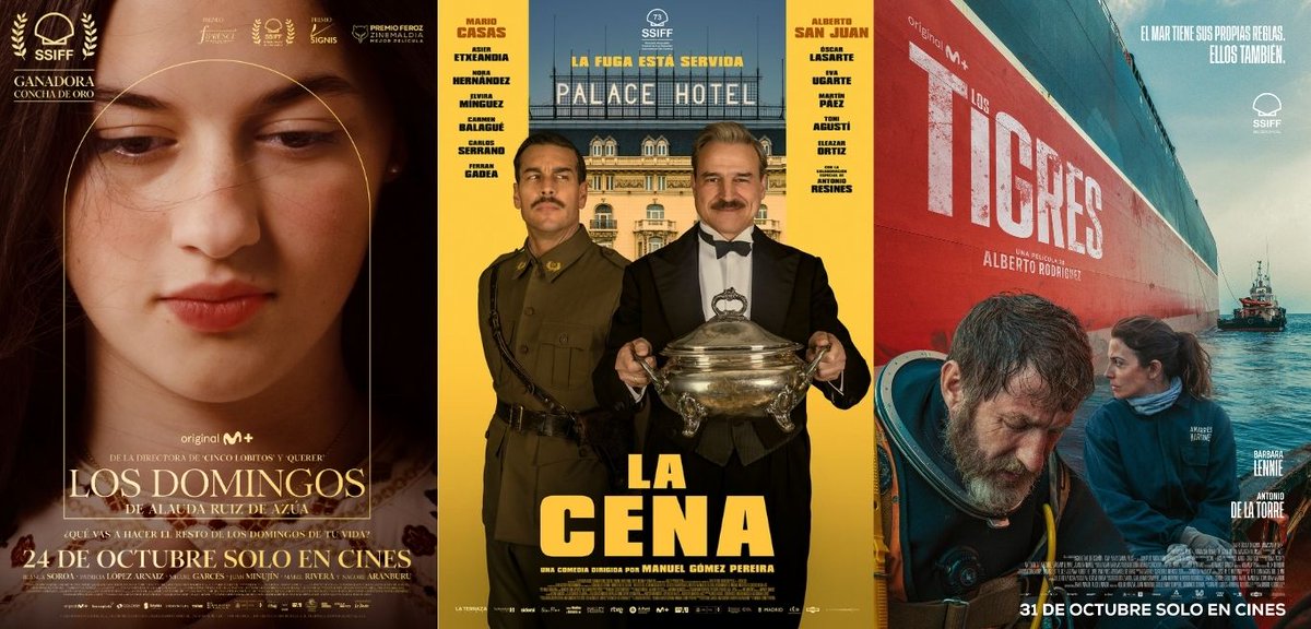 Tres películas españolas lideran por primera vez la taquilla de la <a href="/FiestaDelCine/">Fiesta del Cine</a>: Los domingos, La cena y Los tigres.