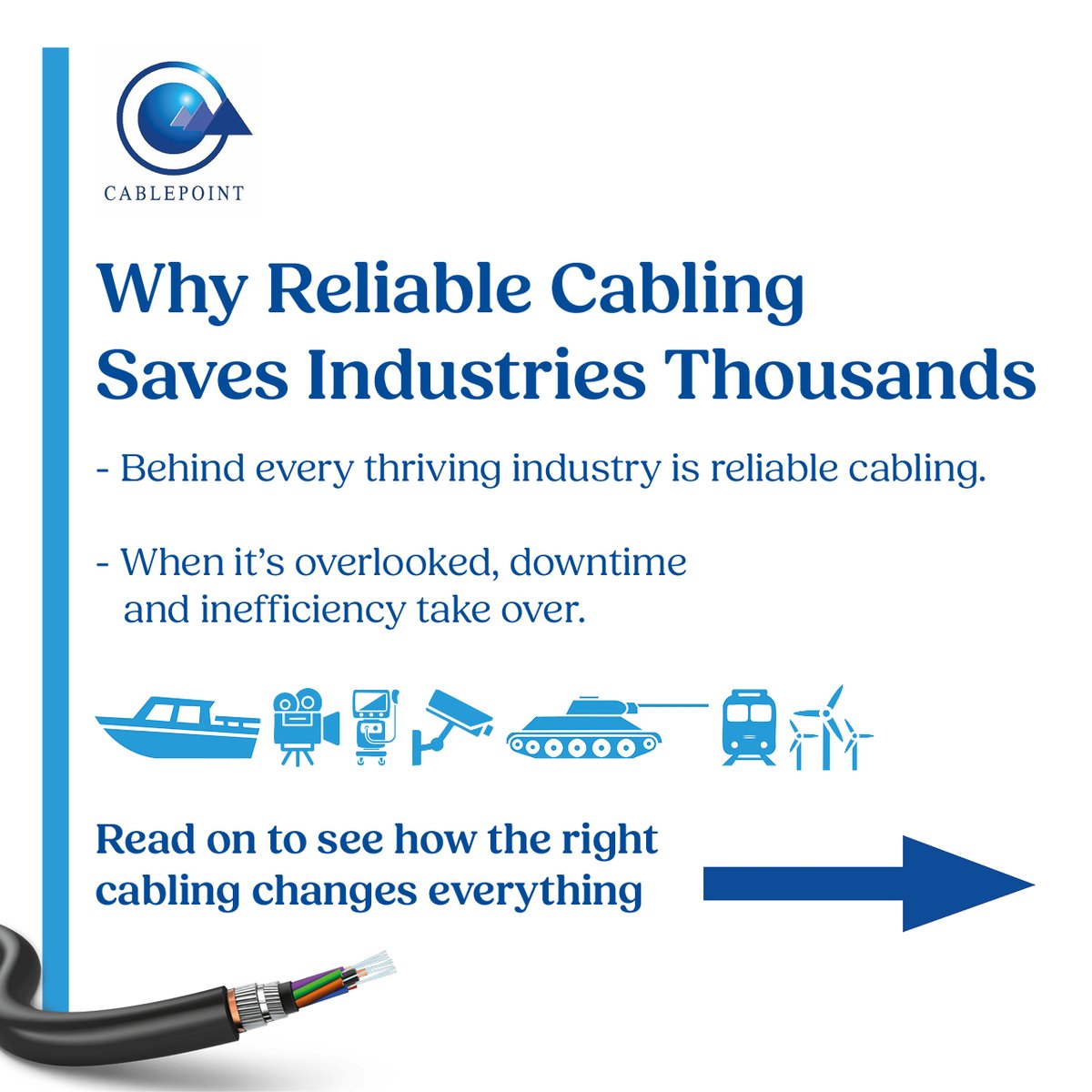 Cablepoint's tweet image. Reliable cabling is the backbone of every industry.

Downtime, inefficiency and replacements cost more than most realise.

Cablepoint keeps industries connected with certified, bespoke solutions.

#Cablepoint #CablingSolutions #IndustryInnovation #BusinessReliability