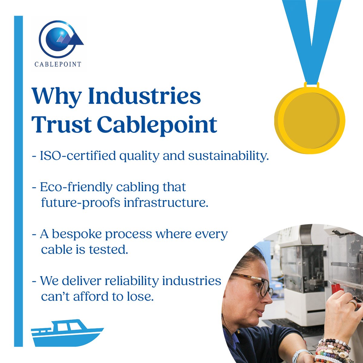 Cablepoint's tweet image. Reliable cabling is the backbone of every industry.

Downtime, inefficiency and replacements cost more than most realise.

Cablepoint keeps industries connected with certified, bespoke solutions.

#Cablepoint #CablingSolutions #IndustryInnovation #BusinessReliability