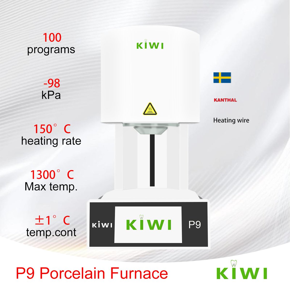 Kiwi_Dental_'s tweet image. #P9 #DENTAL #PORCELAIN #FURNACE #Fast #smart #ceramic oil-free vacuum pump #sensitive-touch-screen #Kanthal heating wire 100 programs #Quick #heating-rate,150 °C/min Rapid #cooling #accuracy ±1°C One-click #temp. #calibration #ceramica #Wifi #IDS #four #horno #forno #porcelana