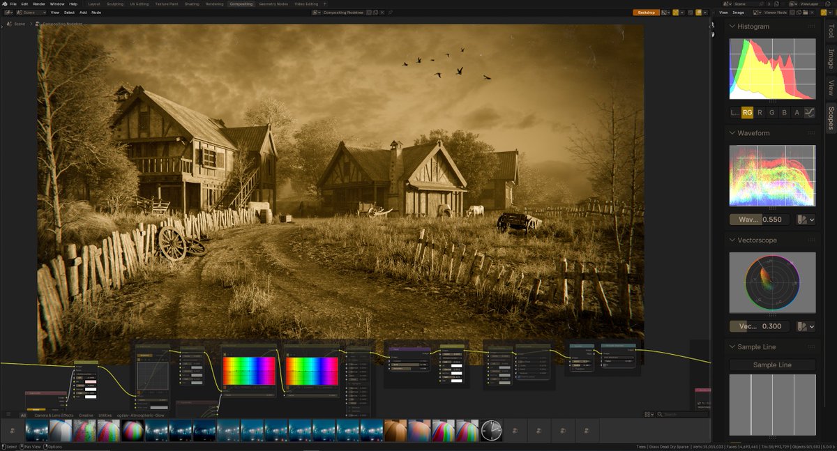 Autumn Village. Blender 5.0 #blender